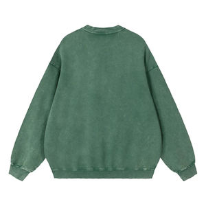 Sudadera de Cuello Redondo Vintage de Alta Calidad, 420 g/m², Lavado Snow Wash, 100% Algodón Felpa, con Logotipo Personalizado en Impresión Puff, Estilo Urbano - Product Image 4