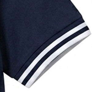 Polo casual de golf de manga corta con cuello y puños con ribete blanco, camiseta de tenis de verano, polo ajustado con contraste. - Product Image 2