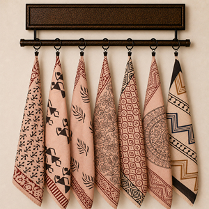 Custom Craftjaipur 55x55cm Cotton Hand Block Printed Bandana Unisex Headwrap Pocket <b>Square</b> <b>Scarf</b> Eco-Friendly Sustainable - Product Image 1