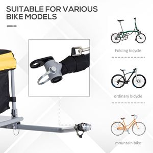 Remolque de Carga para Bicicleta de Dos Ruedas Amarillo con Cubierta Extraíble, Práctico Carro de Equipaje para Bicicleta - Product Image 6