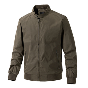 Blouson aviateur brodé pour homme, coupe ajustée, coupe-vent, réversible, grande taille, décontracté, avec fermeture éclair - Product Image 3