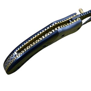 Cuchillo de Camping de Acero de Damasco con Hoja Fija y Mango de Madera, Cuchillo de Caza Hecho a Mano para Exteriores con Funda Protectora de Cuero a Juego - Product Image 2