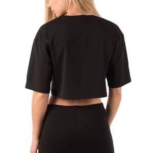 Camiseta corta de algodón de alta calidad para mujer, camiseta informal de moda urbana para mujer, Top básico de verano con cuello redondo para mujer - Product Image 6