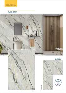 Carreaux de sol et de mur en porcelaine beige brillant 1200x1800mm, aspect marbre, grand format, carreaux vitrifiés pour salon, chambre, commerce - Product Image 4