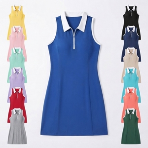 Robe de tennis décontractée pour femme, col en V, multicolore, personnalisable, pour le pickleball, le golf et le tennis, vente en gros - Product Image 3