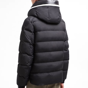 Blouson matelassé noir à capuche pour homme, fermeture éclair, coupe-vent, manteau d'hiver décontracté, coupe régulière, manches longues, rembourrage en duvet, extérieur en polyester 2026 - Product Image 5