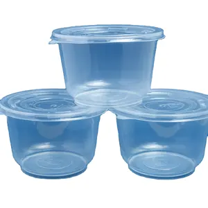 Venta al por mayor transparente forma redonda contenedor de plástico para el embalaje de alimentos caja de almuerzo de picnic cajas de almacenamiento hechas en Vietnam