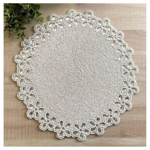 Luxury Beaded <b>Table</b> <b>Placemat</b> Handmade Eco-Friendly <b>Runners</b> <b>Table</b> Mat Mother of Pearl Shell <b>Placemats</b> Beautiful Beaded <b>Placemat</b> - Product Image 5