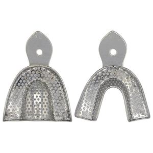Juego Profesional de 10 Bandejas Dentales Metálicas Perforadas de Acero Inoxidable para Impresiones Dentales, Tamaños XS, S, M, L, XL, Superior e Inferior - Product Image 4