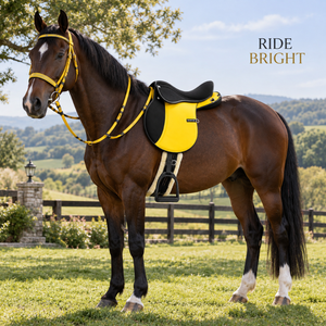Conjunto de Equipo de Equitación Premium Endurance |   Silla de montar inglesa sintética con brida a juego, cincha acolchada y estribos para equipo de equitación de sendero - Product Image 2