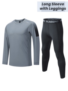 Ensemble de sport trois pièces pour homme OEM, logo personnalisé, vêtements de sport à séchage rapide, 100 % polyester, tenue de course et d'entraînement pour l'été - Product Image 4