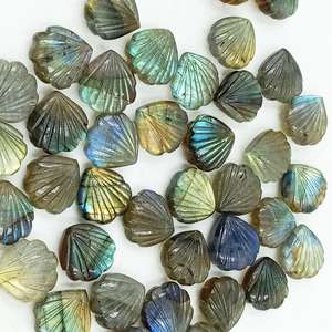ลูกปัดหินลาบราดอไรต์แกะสลักจากเปลือกหอย สำหรับทำเครื่องประดับ ขายส่งจากผู้ผลิตโดยตรง หินธรรมชาติ - Product Image 1