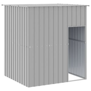 Casa per cani in acciaio zincato grigio chiaro con tetto 65 "x 60.2" x 71.3 "mobili per animali domestici - Product Image 2