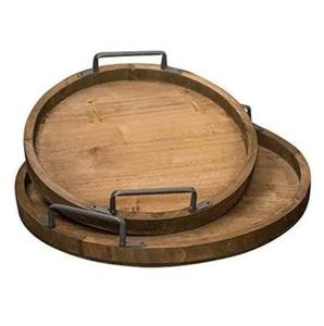 Plateau de service décoratif en rotin et bois, fait main, avec incrustations en os, pour boissons froides ou café, fourni par l'Inde - Product Image 5