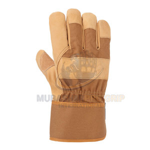 High Quality Men's Real Solid Sheepskin Leather Anti-Slip Heat Resistant Durable Customizable Canadian Rigger <b>Gloves</b> - Product Image 3