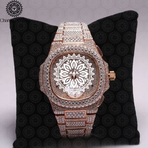 Montre de Luxe Charm Jewells en Acier Inoxydable, Boîtier 40mm, Mouvement Mécanique Analogique, Bracelet Tendance pour Homme, Accents Diamantés, Étanchéité 10 ATM - Product Image 1
