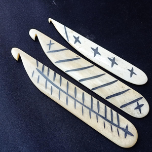 Custom Made Hand Made Bone <b>Crochet</b> <b>Hooks</b> Made From Buffalo Bone lightweight natural bone - Product Image 3