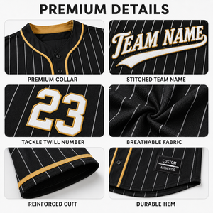 Custom Embroidered <b>Baseball</b> Jersey Full Button Men Youth Team Uniform Tackle Twill Logo Private Label Manufacturer - Product Image 3