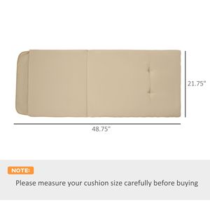 Cojines Beige para Columpio de Patio Exterior con Respaldo Acolchado y Lazos, Juego de 2 - Product Image 3