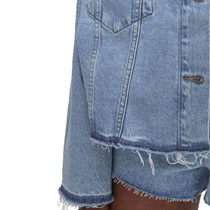 Trending Design <b>Women</b> <b>Shorts</b> Set Denim Solid Casual Winter Wear 100% Cotton Breathable Quick Dry Eco-Friendly 2-Piece Wholesale - Product Image 3