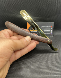 Wholesale Professional Manual Stainless Steel Barber Straight Razor Pakka Wooden Handle <b>Swing</b> Lock Shave Face Body-Sustainable - Product Image 3