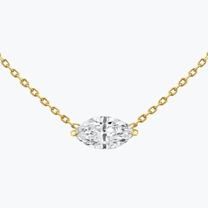 จี้เพชรทรงมาร์คีส์เพาะเลี้ยง 1.00 กะรัต พร้อมสร้อยคอทอง 14k ของขวัญแต่งงานครบรอบ สไตล์มินิมอล สำหรับเจ้าสาว - Product Image 3