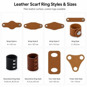 Deslizador de Bufanda Personalizado de Cuero PU Multicolor con Costuras Cruzadas para Uso Diario Informal, Accesorios de Moda al por Mayor - Product Image 6