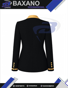 Blazer noir pour femmes de la sororité NCBW avec bordure dorée et broderie de blason, col cranté à un bouton, costume professionnel pour femmes - Product Image 5