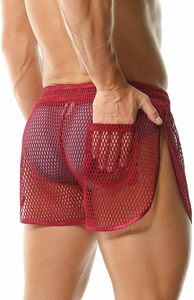 Shorts en maille rouge avec cordon de serrage, tricotés, respirants, pour le sport, la course, le basketball, décontractés et sportifs - Product Image 3