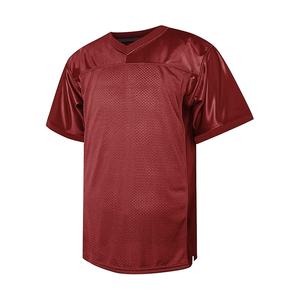 Maillots de football vintage américains personnalisés sur mesure, en maille tricotée oversize, col montant, coupe courte et carrée, respirants - Product Image 1