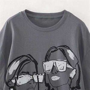 Camiseta de Manga Larga para Hombre TITAN TREAD WEAR, Talla Grande, Cuello Redondo, Estampado a Mano, Informal, de Algodón, Gris, con Diseño Estampado en la Parte Delantera - Product Image 4