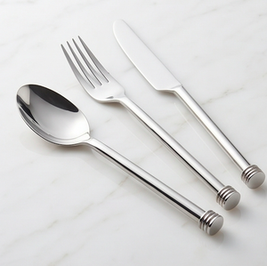 Ensemble de couverts minimalistes en acier inoxydable, finition miroir, passe au lave-vaisselle, vaisselle de mariage, cuillère, fourchette, couteau - Product Image 3