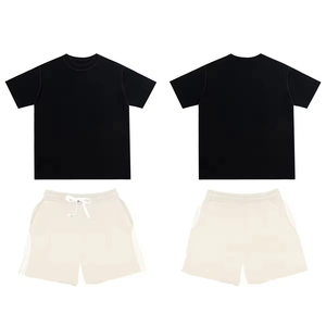 Ensemble décontracté 2 pièces personnalisé pour homme, été, vintage, écologique, polyester/coton, t-shirt et short - Product Image 1