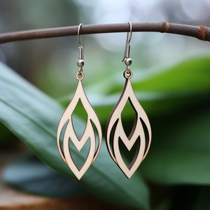 Pendientes de Madera Hipoalergénicos, Pendientes de Madera Amigables con la Piel, Pendientes de Madera de Color Sólido, Uso Comercial al por Mayor de Fábrica Personalizada - Product Image 2