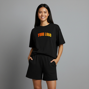 Ensemble 2 pièces pour femme 100 % coton, style hip-hop, coupe régulière, au-dessus du genou, avec dentelle, brodé, personnalisable, vente en gros – Meilleures ventes - Product Image 1
