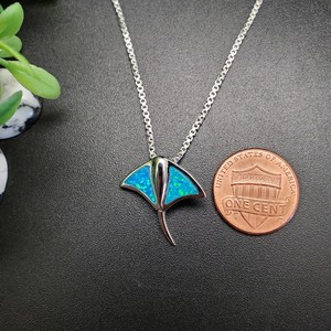 NIKHIL GEMS Dainty Blue <b>Opal</b> Stingray <b>Pendant</b> 925 Sterling Silver Vintage Engagement Jewelry Gift for Her Third Party Appraisal - Product Image 5