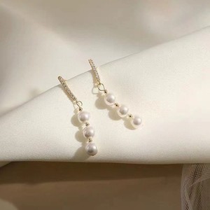 Pendientes de Perlas de Agua Dulce de 6-7 mm, Estilo Hong Kong, con Diamantes Completos, Plata de Ley 925, Perla Blanca, Zhuji 2025 - Product Image 4