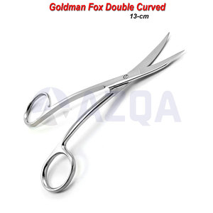 Ensemble de 3 ciseaux Goldman Fox en acier inoxydable, droits, courbes et doublement courbes, pour tissus dentaires et chirurgicaux - Product Image 2