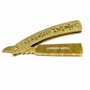 Luxury Gold Engraved Barber Straight Razor Handmade Stainless Steel Shaving Razor Custom Logo OEM Manufacturer - Product Image 5