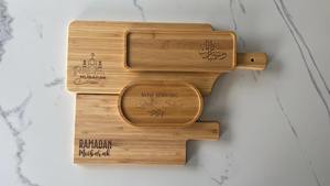 Plateau de service décoratif en bois multi-formes Ramadan Mubarak, parfait pour la table de l'iftar et la décoration intérieure, vente en gros depuis l'Inde - Product Image 3