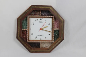 Chinese Style Metal Wall <b>Clock</b> Square <b>Retro</b> Scenic Quartz Analog Hanging for Living Room Decor - Product Image 1