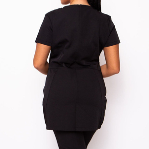 Tunique d'uniforme de salon de beauté respirante en coton et élasthanne à manches courtes unisexe pour personnel d'hôtel - Product Image 4