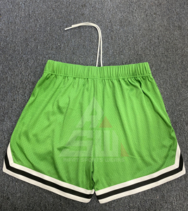 Shorts de basketball pour hommes, formels, respirants, en maille, à taille élastique, séchage rapide, pour activités de plein air et fitness, teint uni - Product Image 5