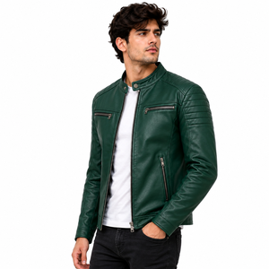 Chaqueta de cuero premium para hombre con construcción robusta, forro suave, cuello clásico, cierre seguro y ajuste cómodo para uso casual. - Product Image 2