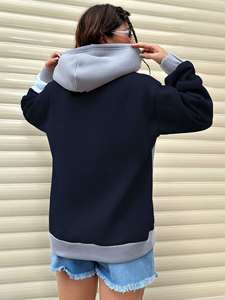 Sudadera con Capucha de Felpa para Mujer, Color Personalizado, Mezcla de Algodón, Corte Holgado Informal, Secado Rápido y Transpirable - Product Image 3