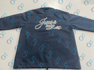 Blousons d'entraîneur en toile avec doublure en polyester, coupe-vent, impression de logo personnalisé, grande taille, saison hivernale, col montant - Product Image 2