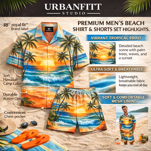 Conjunto de Camisa y Pantalones Cortos con Estampado Tropical para Hombre, Traje Hawaiano de Dos Piezas para Verano, Ropa Casual de Poliéster Personalizada - Product Image 4