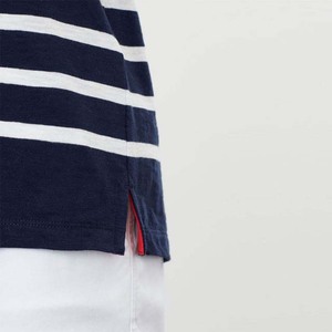 <b>Women's</b> Navy <b>White</b> Striped Crew Neck T-<b>Shirt</b> <b>Short</b> <b>Sleeve</b> Knitted Cotton Breathable Style Regular Fit Spring Summer - Product Image 2