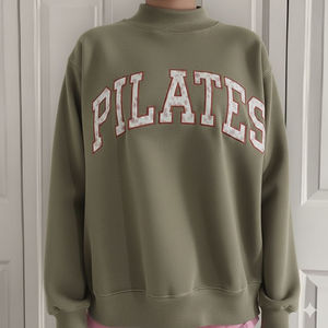 Womens Brown <b>Mock</b> <b>Neck</b> Sweatshirt Oversized Casual Fleece Pullover Streetwear Winter <b>Top</b> - Product Image 1