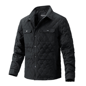 Chaqueta Acolchada para Hombre, Corte Ajustado, Cuello Alto, Diseño a Cuadros, Resistente al Viento, para Otoño e Invierno, Talla XL, Venta al Por Mayor, OEM - Product Image 3